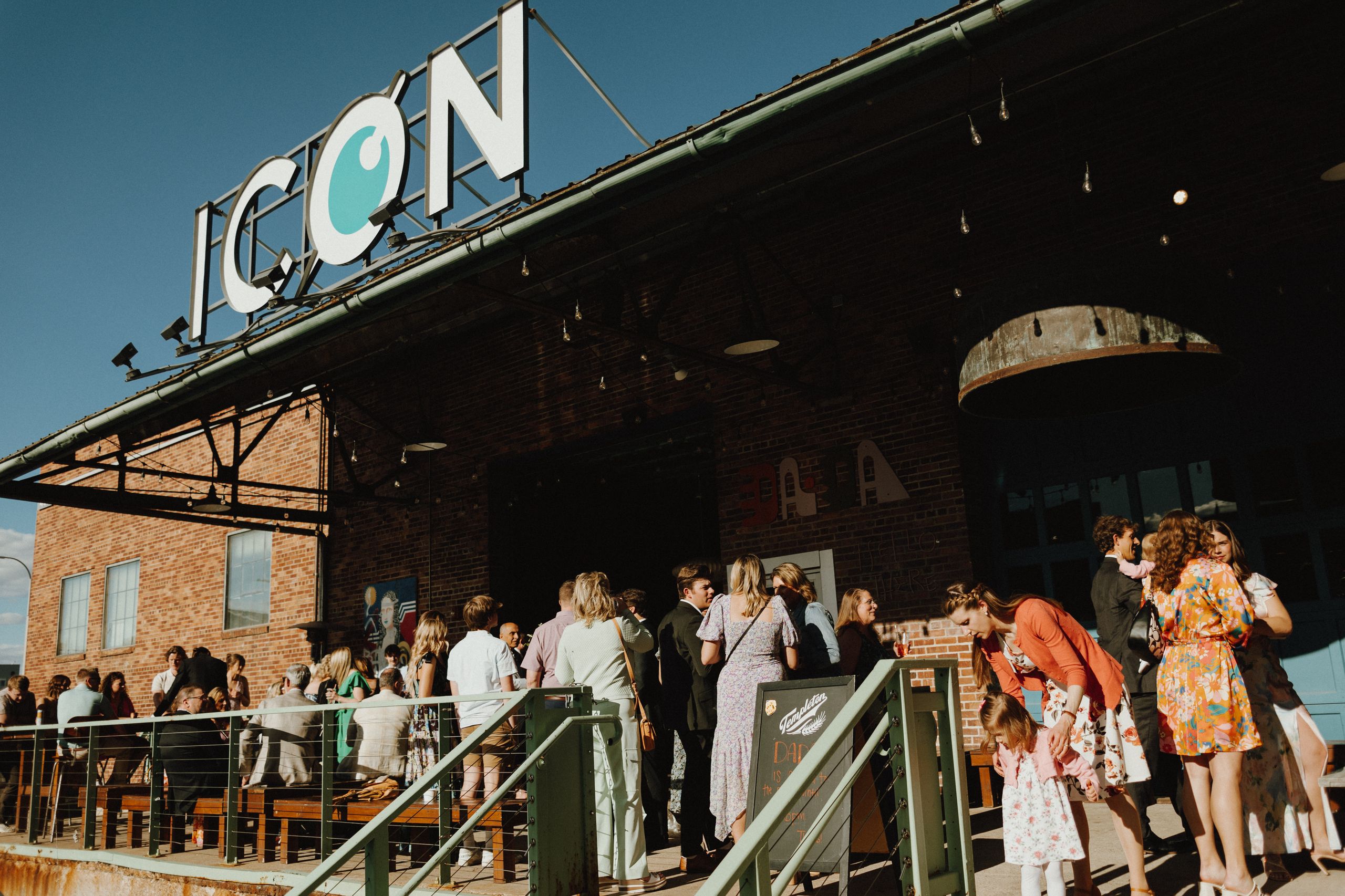 Cocktail hour at the couple's wedding celebration at ICON Event Hall, downtown Sioux Falls