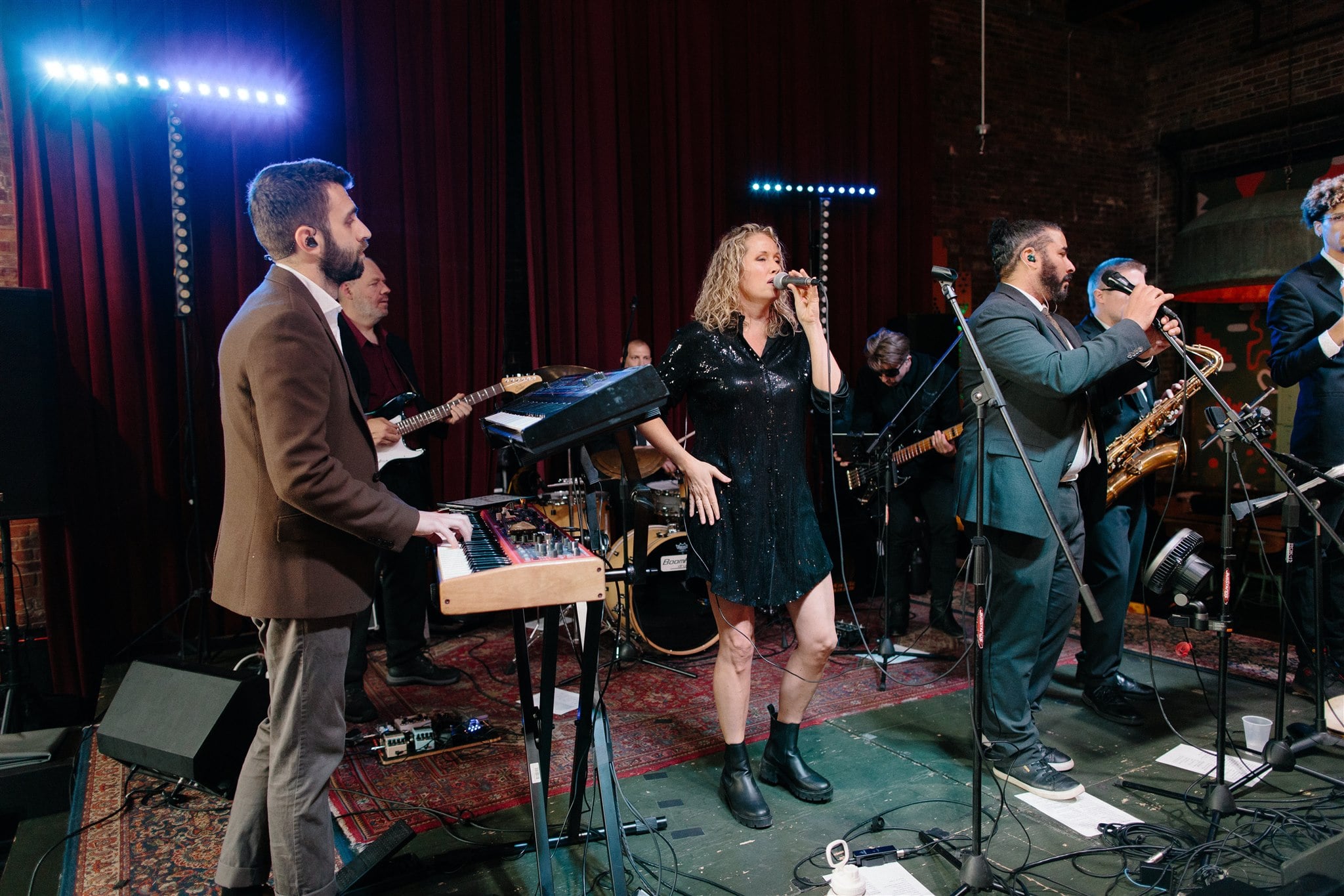 Live band plays at corporate holiday part at ICON in Sioux Falls